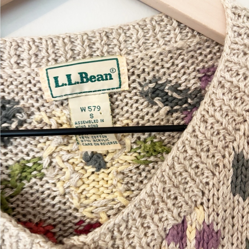L.L. Bean Vintage Floral Cardigan Sweater - Picture 3 of 13